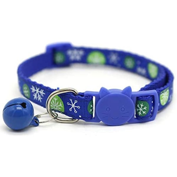 Xmas Pet Halsband, Justerbar Jul Katt Halsband med Klocka Blue