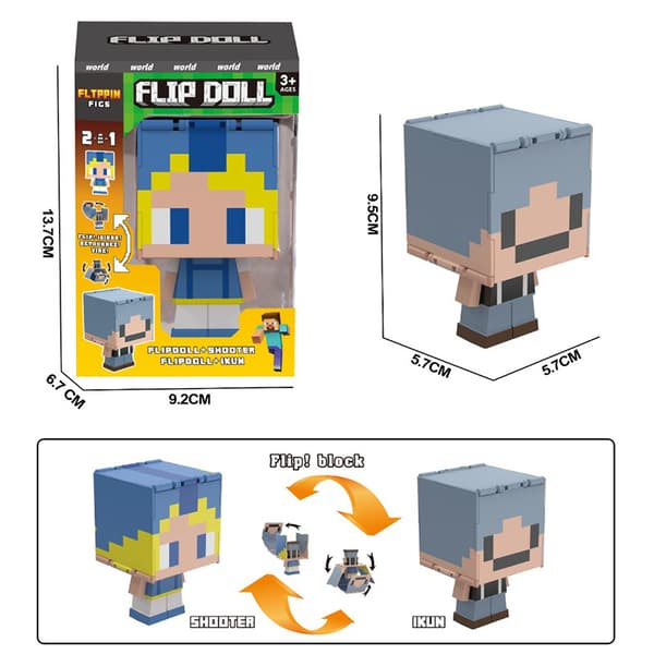 Minecraft Flip Figur | Dobbeltsidet Karakter Legetøj*Vinduesæske-6* Window Box-6