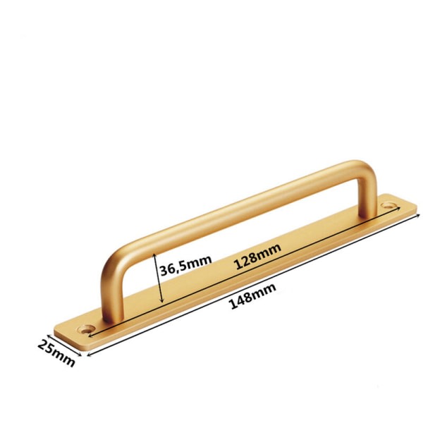 Set med 2 håndtak - 128 mm aluminiumlegering Ladugårdsdørhåndtak for Cabi