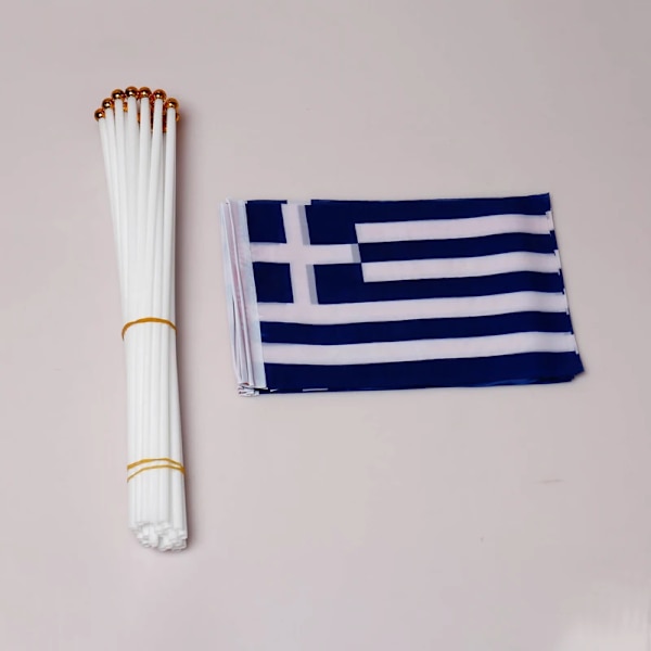 Anpassad handflagga 100 st Grekland handflagga nationell grekisk handflagga 14*21cm polyester vimpel