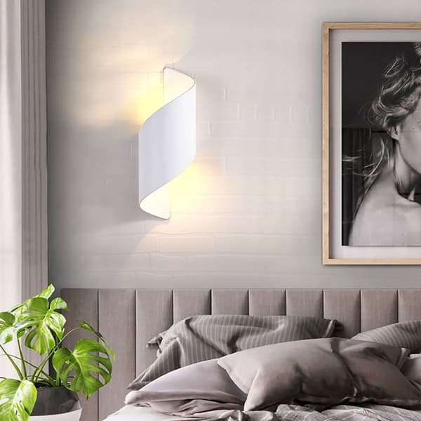 {hw} Spiraldesign LED Vägglampa Modern Nordisk Sconcelampa VIT white cold white light-cold white light