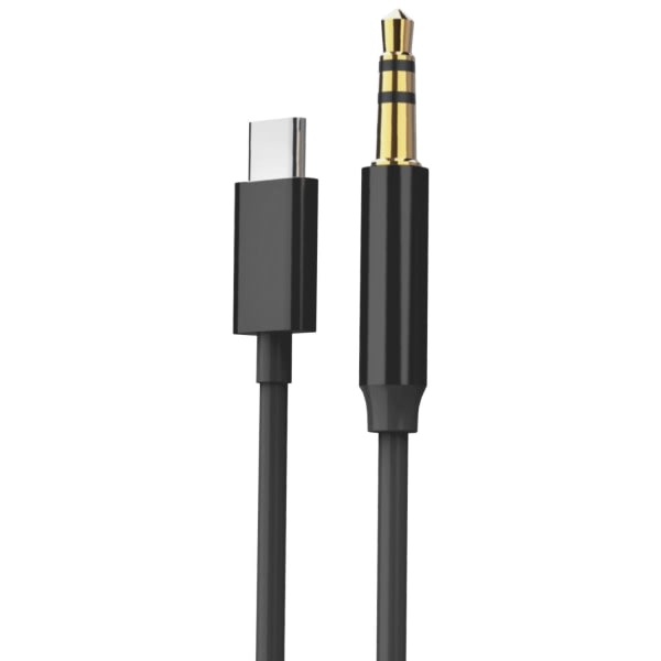 AUX-kabel, USB-C til 3,5 mm - 1 m - Sort Sort