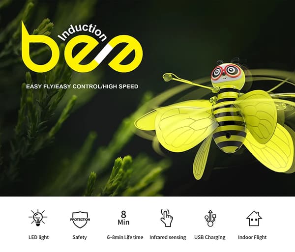 RC Drone Mini Flying Bee 10cm med vinger Hånd Sensing Induktion
