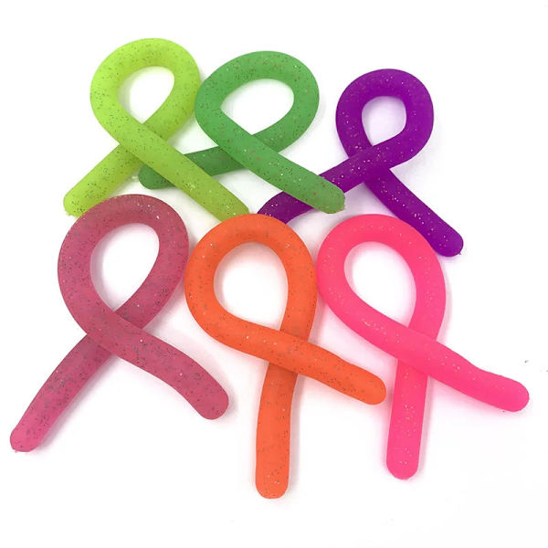 Varma TPR Elastiska Nudel Stressavlastande Leksak Ventil Nudel Antistress Hand Vuxna Ventil Barn Lysande Tryck Squish Fidget Leksak