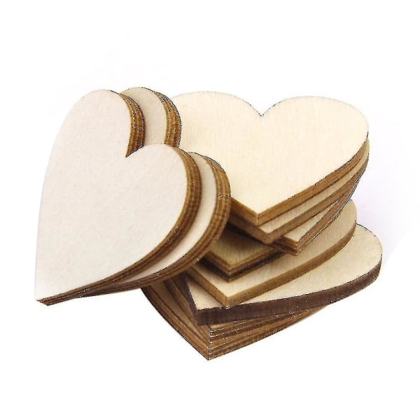 Trixes pack of 100 rustic wood chip hearts for decoration and crafts