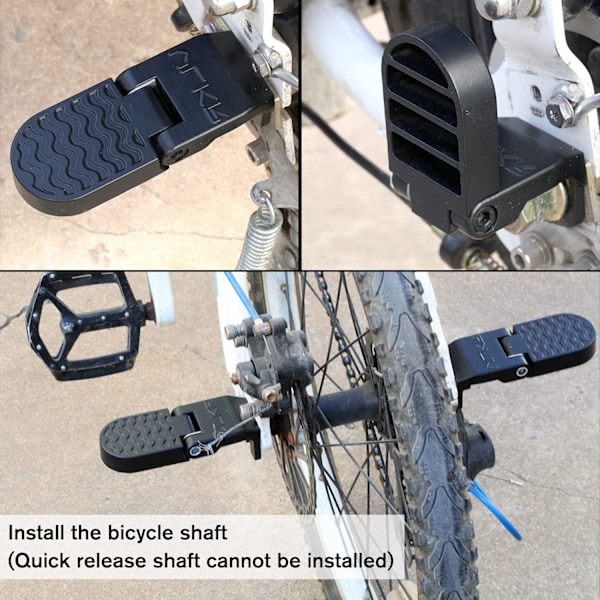 2 stk. E-cykel U-spor Bagpedaler, 10MM / 14MM Aluminium Cykelfodstøtte, Skridsikker