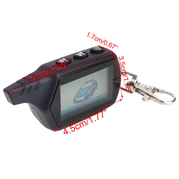 Kaksipuolinen LCD-kaukosäätimen avaimenperäketju, sopii venäläiseen versioon Auton kaksisuuntainen hälytysjärjestelmä Starline B9 Twage