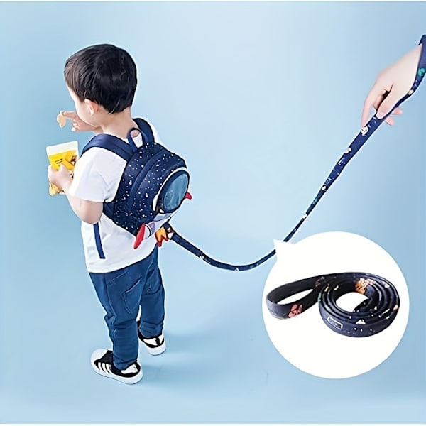 1 st barns polyester pendlarryggsäck, med säkerhetskoppel, anti-förlorad ryggsäck Purple Small Rocket Backpack