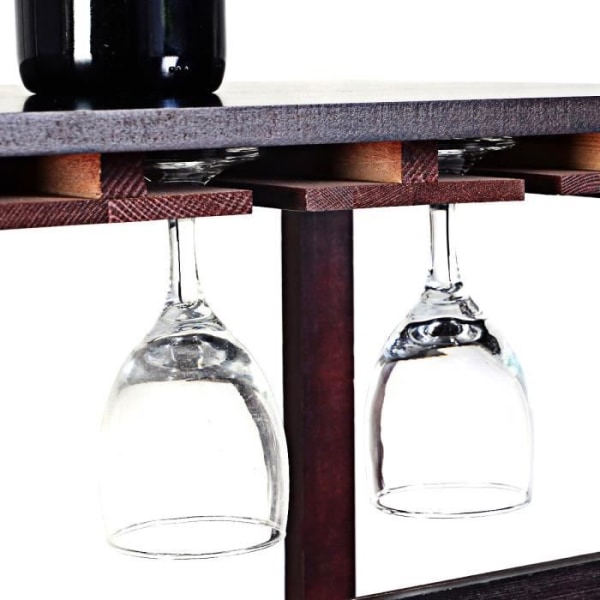 COSTWAY Vinstativ 24 flasker stativ Lakkert furu Robust modulær oppbevaring for rødvinglass 80x41.5x91.5 CM