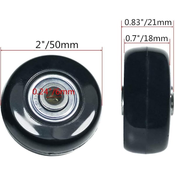 Hjul Durable Mute Kuffert Køletaske Udskiftningshjul Gummi Svinghjul Reparationssæt (50mm X 18mm) - Perfet