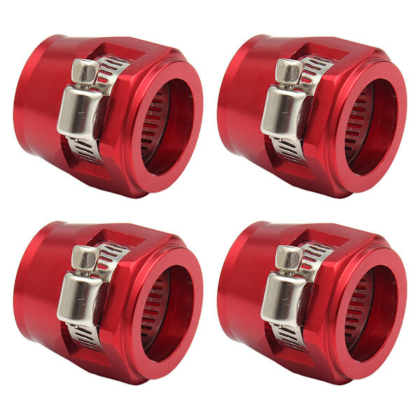 1/2/3/5 4-delad aluminium slangklämma - enkel att installera röd AN6.4pcs red AN6.4pcs 2PCS