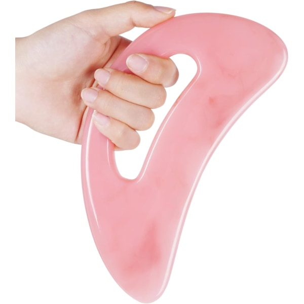 Stor Gua Sha-massageapparat, lymfdränage & cellulitmassage för ben, ansikte, rygg & smärtlindring[qb] Pink-A