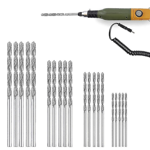 Set med 20 delar 4 storlekar 1 mm 1,5 mm 2 mm 2,5 mm Twist Tip Smycken Strand Havsglas Skal