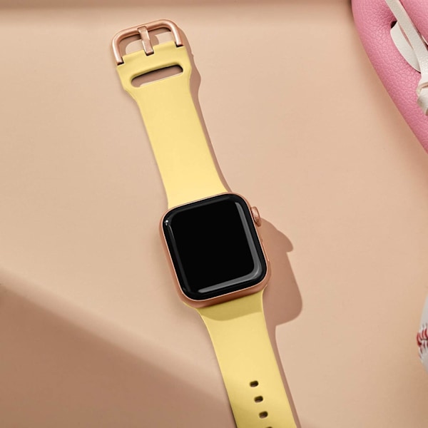 Yhteensopiva Apple Watch -rannekkeen kanssa 49/45/44/42/41/40/38 mm (38/40/41 mm, Keltainen-Valkoinen) KeltainenValkoinen YellowWhite 38/40/41 mm