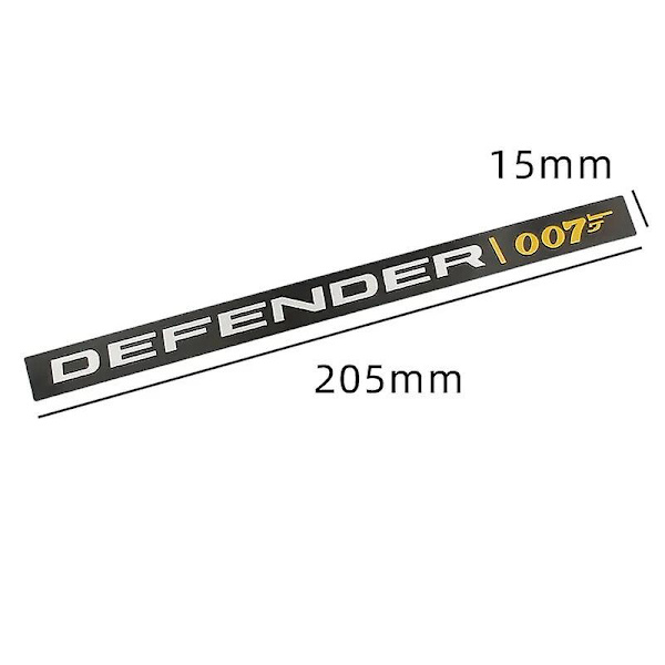 3D Aluminiumlegering DEFENDER 007 Baklucka Emblem Badge Bilsticker för Land Rover 2022 Defender 110 Dekaler
