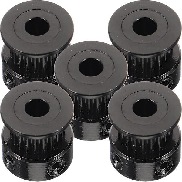5 st Idler Pulley Timer Hjul 20 Tänder Synkront Hjul för 3d-skrivare Svart 1,5X1,5CM Svart Black 1.5X1.5CM