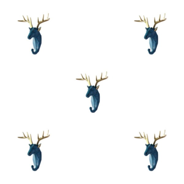 1/2/3/5 Robust og holdbar dyrehoved nøglekrog til enkel Retro blå (hjort) Retro blue (deer) 5 Sets