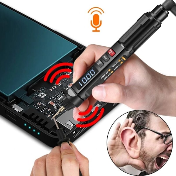3-i-1 elektrisk testpenna multimeter, RMS digital multimeter, spänningstestpenna, LCD-display