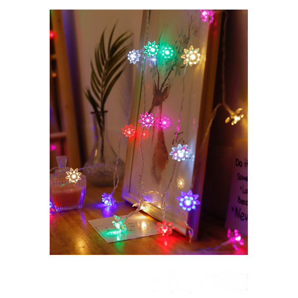 Batteridrivna 6M 40LED Dubbla Lager Blommor LED-Ljusslingor - Fungerar för Julbröllop