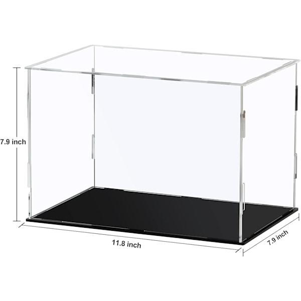 Akryl Displaybox, Klar Akryl Displaykub för Samlarfigurer - Svart, 30x20x20cm (11.8x7.9x7.9 tum)