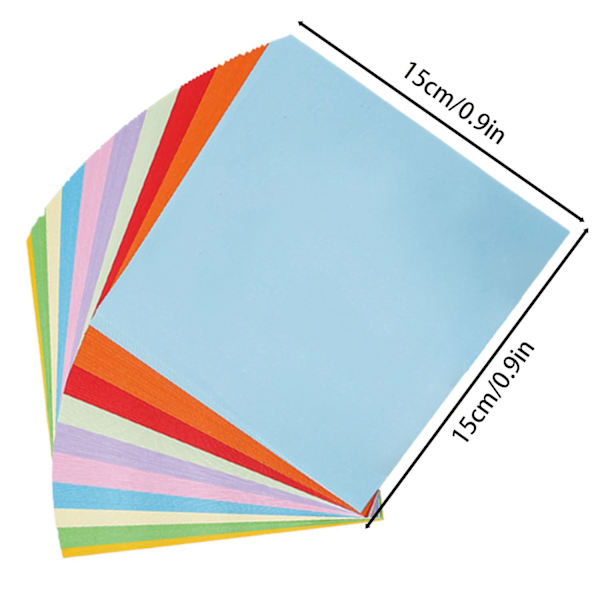 100 ark färgat 15*15 paket handgjort papper för DIY-konst