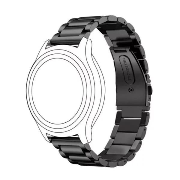 TicWatch Pro 22mm Urrem i rustfrit stål - Sort{BT} Svart black