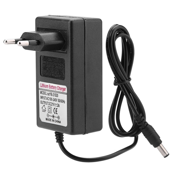 AC 100-240V DC 21V 2A Sikker strømforsyningsadapter Lithium-ion batterioplader EU-stik