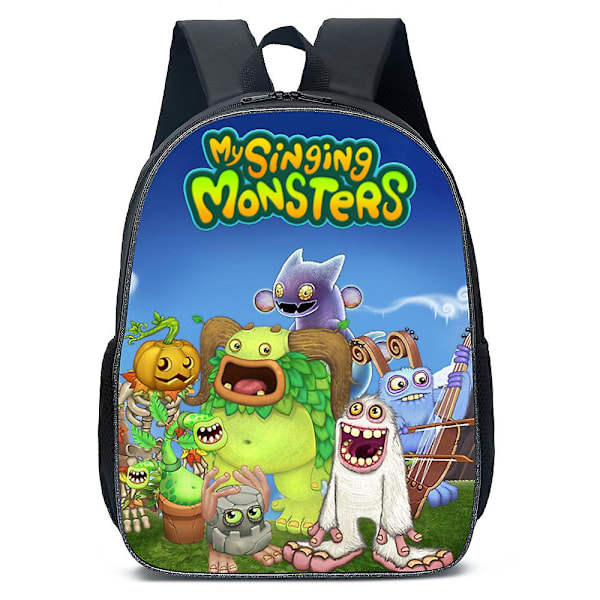Vandtæt My Singing Monsters Trykt Mina Singing Monsters Trykt Børnerygsæk Skoletaske Rejserygsæk til Drenge Piger Rygsæk Skole B D