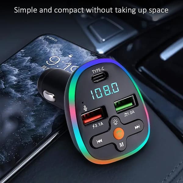 Bil FM-sändare Bluetooth Bil Mp3-spelare Usb Typ-c-port Snabbladdare Stöd U Disk Uppspelning