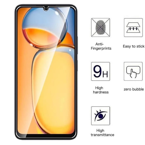 Hærdet glas til Xiaomi Redmi 13C - 3 dele - 9H modstandsdygtigt transparent beskyttelsesglas