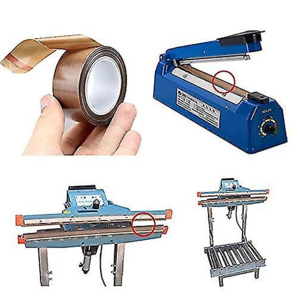 Korkeaan lämpötilaan kestävä teippi 40mm x 10m Lämpökestävä Teflon-teippi -70-260 manuaaliseen impulssi-tyhjiötiivistykseen (1 pakkaus)