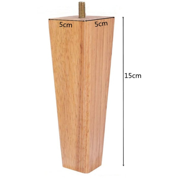 4 stk Trämöbelben 15cm Sengeskapben med montering P