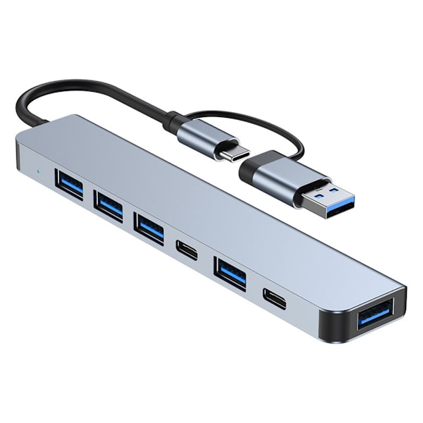 Type C/ USB til USB 3.0 Multiport Adapter Aluminium Type C Extender Konverter