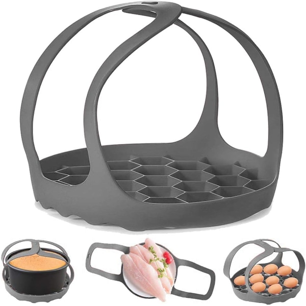 Tryckkokare Sling, Silikon Bakform Sling för 6 Qt Instant Pot, Multifunktionell Kokare Anti-brännskada Bakform Lyft Ångkokare Rack