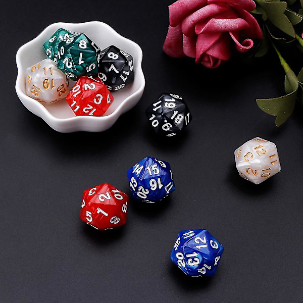 20-sidig tärning D20 polyedriskt set för RPG-brädspel - 10 st