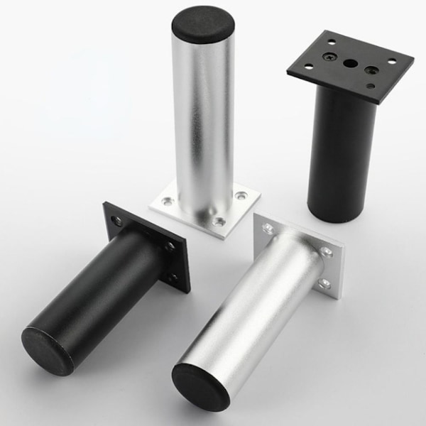4 stk./sæt Metalben Møbelben SORT 6CM Sort Black 6cm