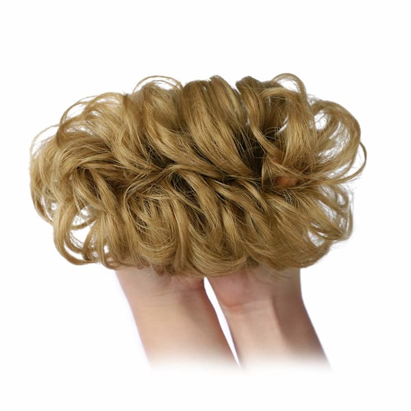 1 kpl Messy Bun -hiuslisäke - Scrunchie -kihara ja aaltoileva - synteettinen - naisille - hiuspuikko Strawberry Blonde & Bleach