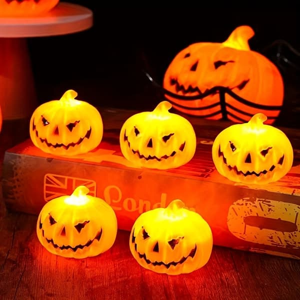 3 stk. Halloween LED Gresskarlykter Glødende Nattlys Mini Gresskar til Fest Hjemmedekorasjon 3pcs