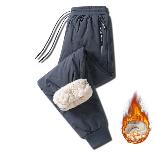Fleecefodrade vinterbyxor för män | Tjocka varma raka sweatpants*Grå - Avsmalnande ben [Basmodell]*5XL Gray - Tapered Legs [Basic Style] 5XL