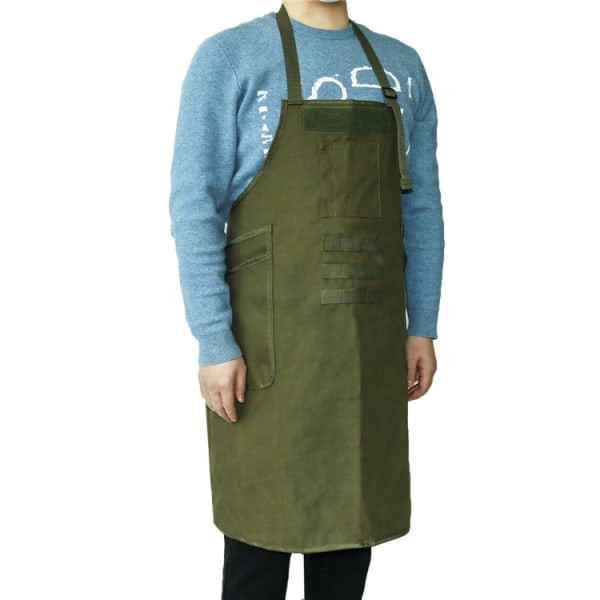 Utökad storlek: 81 x 60 (80)cm (grön) Canvas Spänne Justerbar Storficka Förkläde Mjölk Te Blomsteraffär Café Restaurang Servitör Arbetsförkläde