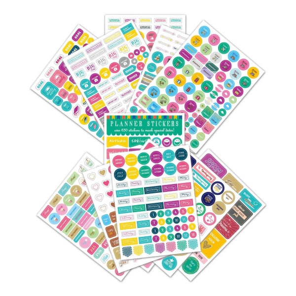 IC Planner Stickers Variety Pack, 24 ark med klistremerker til planleggeren, dagboken eller kalenderen din