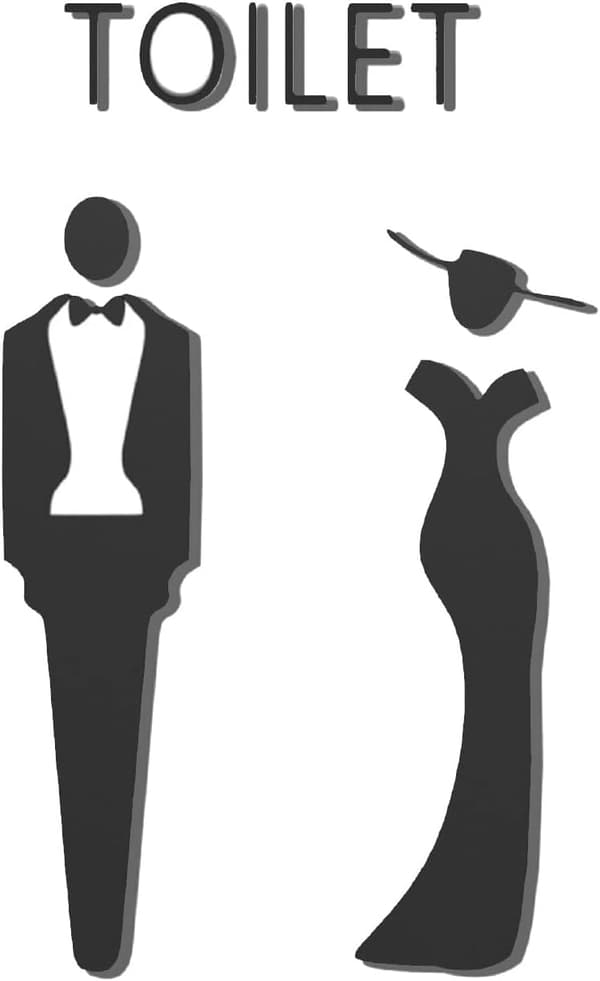 Toiletskilt, WC-skilt, toiletskilt til damer og herrer, herre- og dametoilet