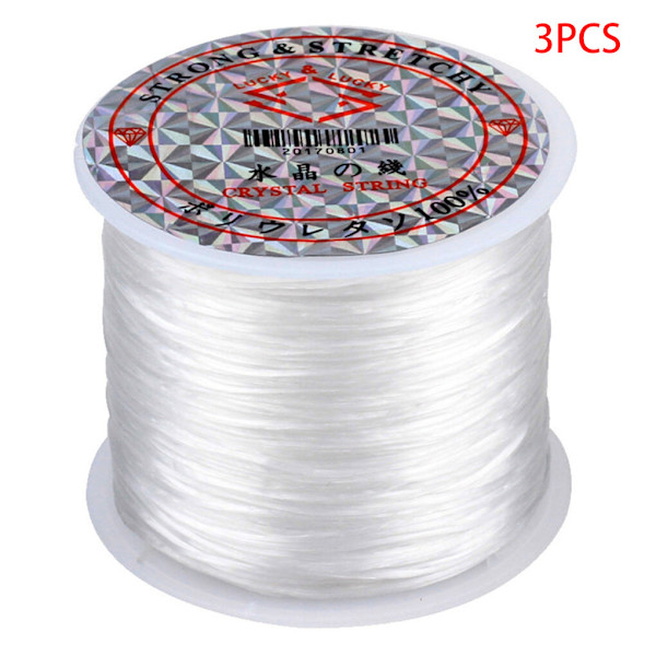 3 st 60m/rulle Elastisk pärltråd Smycken DIY pärlsnöre 3 pcs