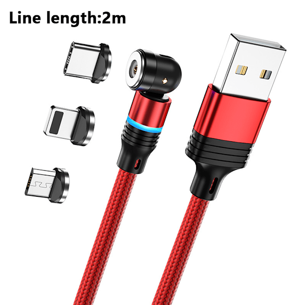 Magnetisk USB-C ladekabel 2.4A Magnetisk USB-kabelstøtte