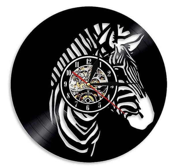Zebra Vinyylilevyseinäkello, Retro-koti sisustusseinäkello