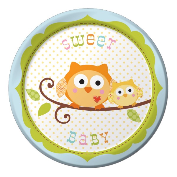 Creative Party Happi Tree Baby Boy Party Plates (8 kpl pakkaus) Monivärinen Multicolored One Size