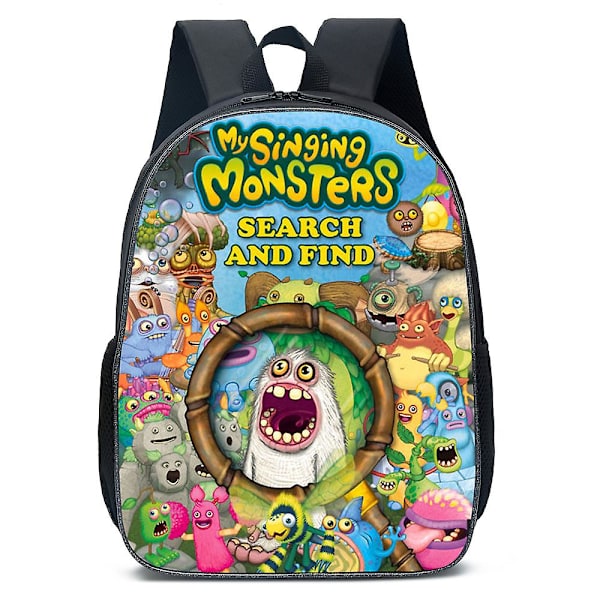 Vattentät My Singing Monsters Tryckt Mina Singing Monsters Tryckt Barnryggsäck Skolväska Reseryggsäck för Pojkar Flickor Ryggsäck Skola B C