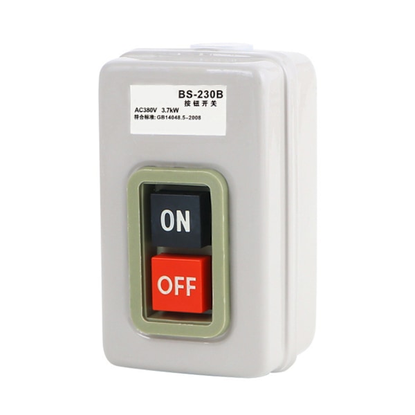 3.7KW 380V 3F 3-fas PÅ/AV Självlåsande Tryckknappsbrytare Mekanisk Utrustningskontrollstation[qb]