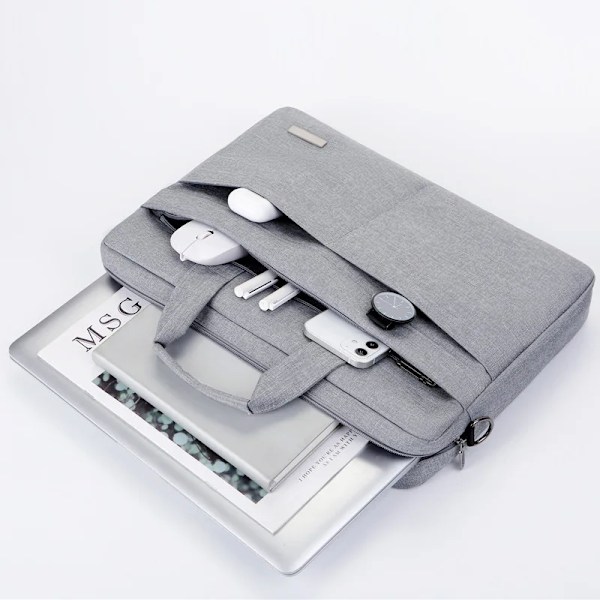 Laptopväska axelväska Notebookväska Portföljer för 13,3 14 15,6 17,3 tum Macbook Air Pro HP Huawei Asus Dell Modell2-mörkgrå Model2-dark grey 15.6-16.1 inches