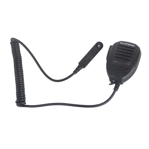 Portable Waterproof with Lamp Walkie Talkie Handheld Microphone for BF-A58/BF-UV9r BF-9700 (Black)